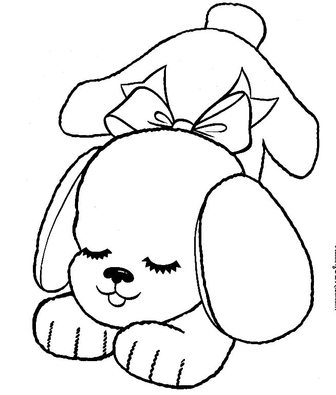 Cute Puppy Coloring Pages For Kids – Free Printable Animals Coloring Sheets