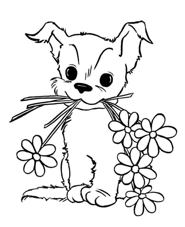Cute Puppy Coloring Pages For Kids - Free Printable ...